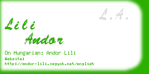 lili andor business card